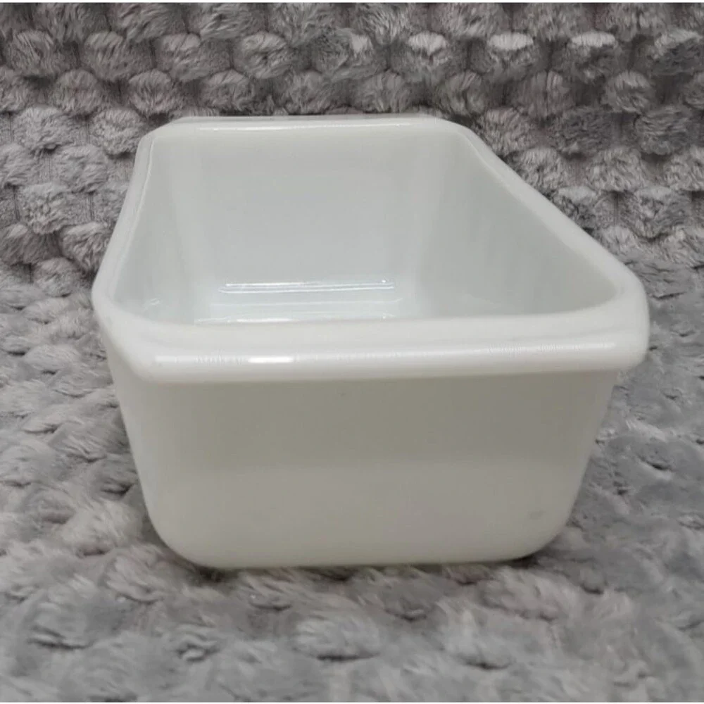 VTG Pyrex 913 Ovenware Loaf Bread Pan Blue Snowflake Garland Design Baking Dish
